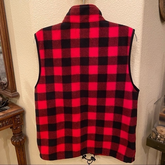 Vintage O’HANLON MILLS Red & Black Full Zip Checkered Vest Size Medium-Unisex - Picture 3 of 5